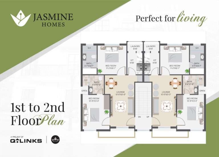 Q Links jasmine homes bahria orchard lahore 1st to 2nd floor plan