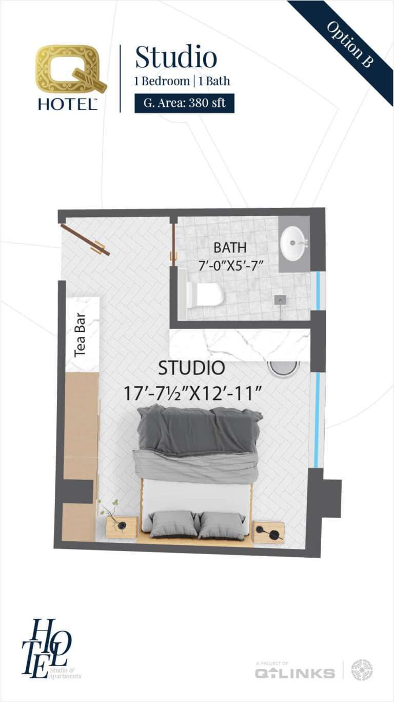 Q Links Q Hotel at jasmine mall bahria town karachi studio option b