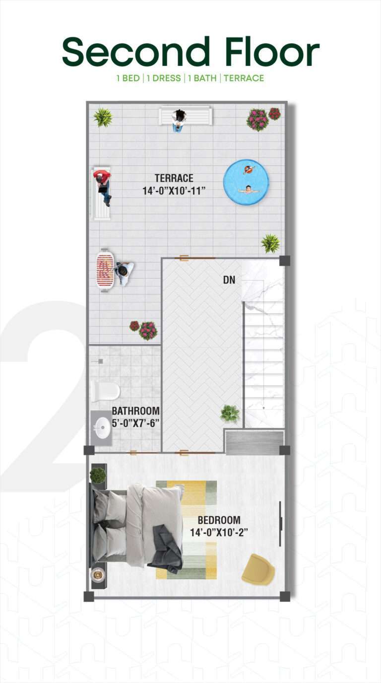 Q Links Safari Villas Bahria Town Karachi 2nd Floor Plan